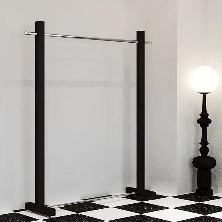 需定制服装店展示架铁艺黑色简约不锈钢落地式侧陈列架女装店衣服