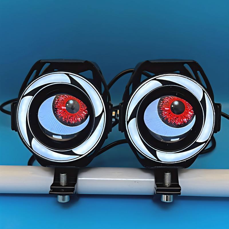 机车电动车恶魔之眼赛博风格可自定义上传眼睛