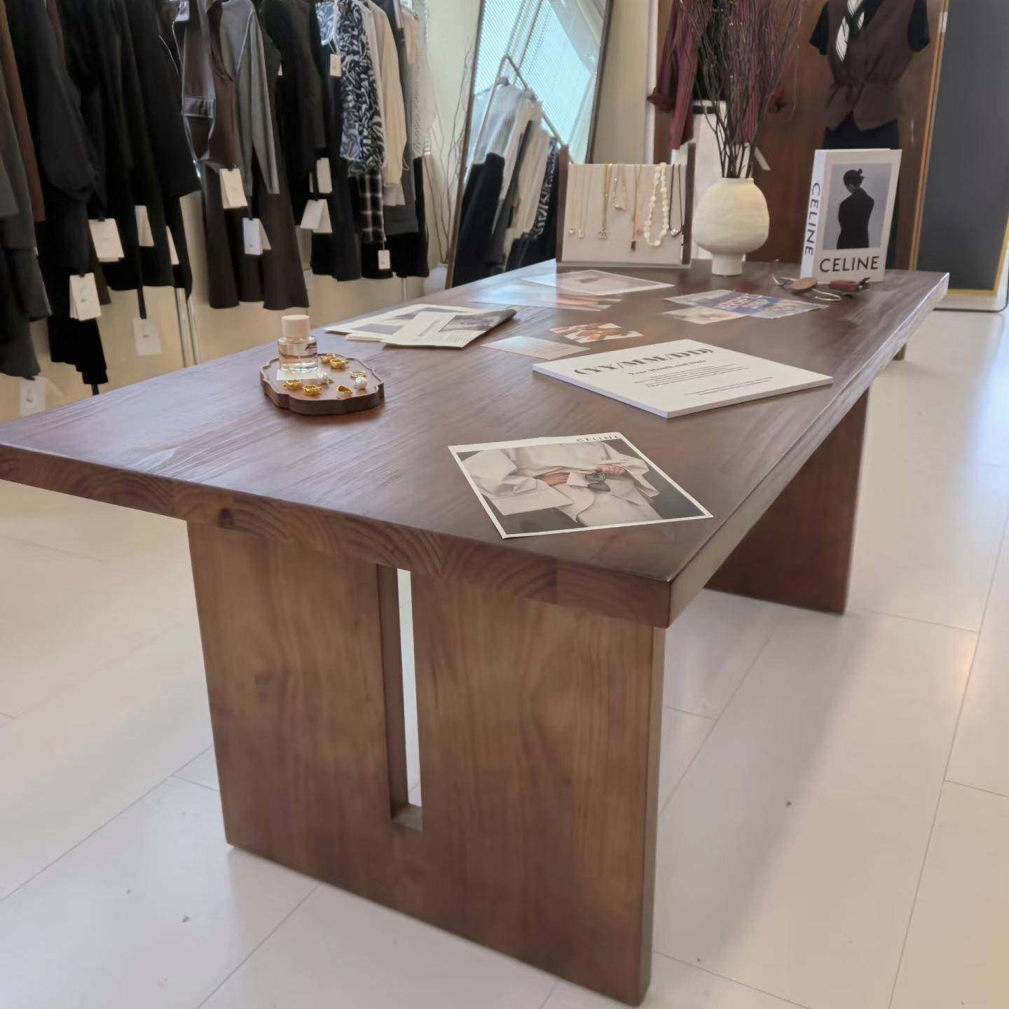 需定制服装店中岛台陈列简约展示桌女装店实木展示柜衣服鞋包岛台