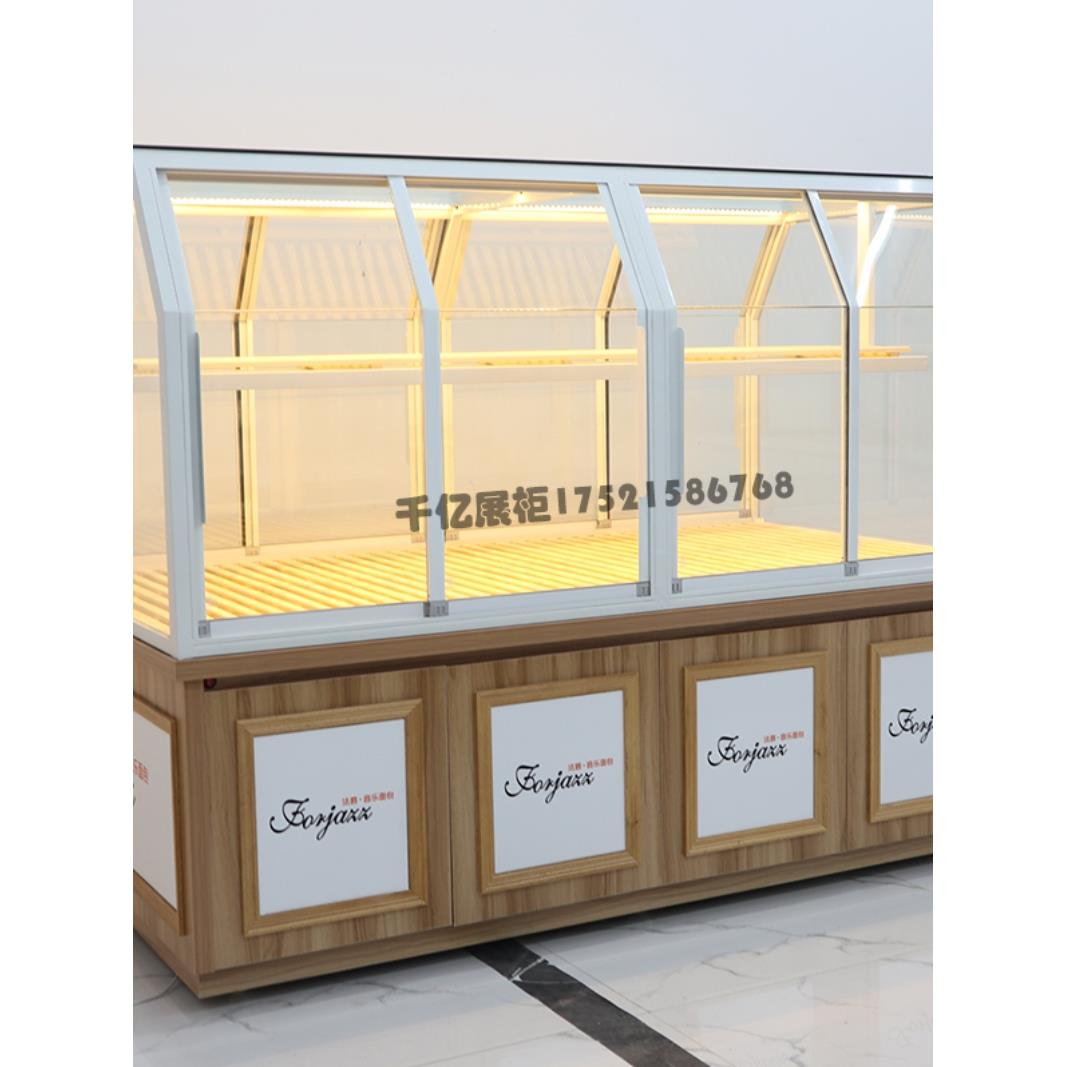 需定制现货面包展示柜铁艺中岛边柜蛋糕模型柜面包店收银台餐盘柜