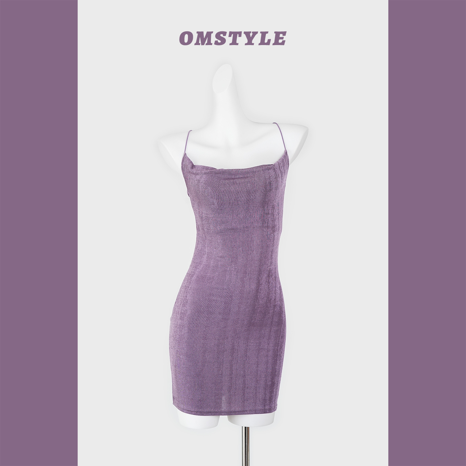 纯欲性感辣妹荡领闪亮吊带连衣裙