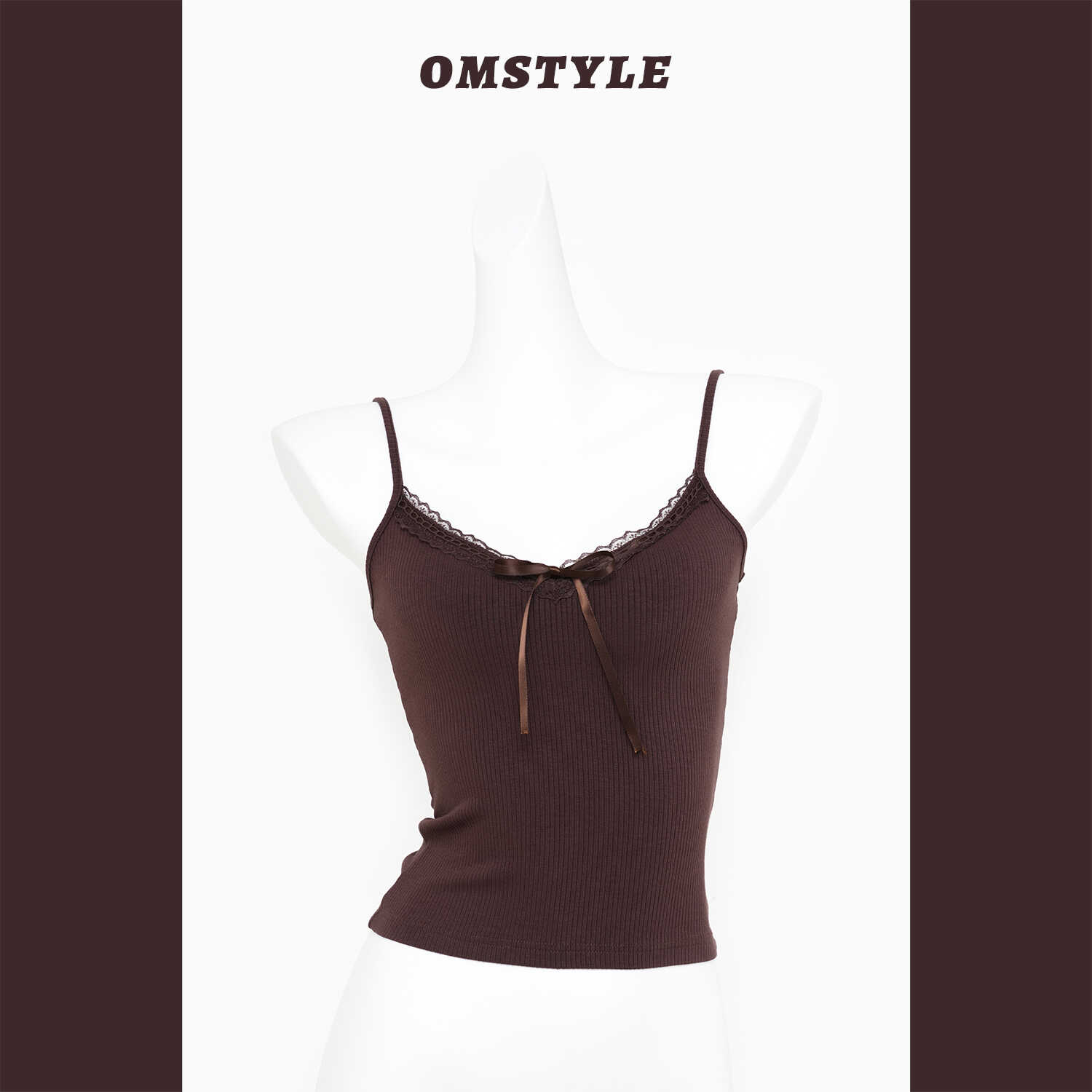 修身拼接蝴蝶结内搭背心纯欲