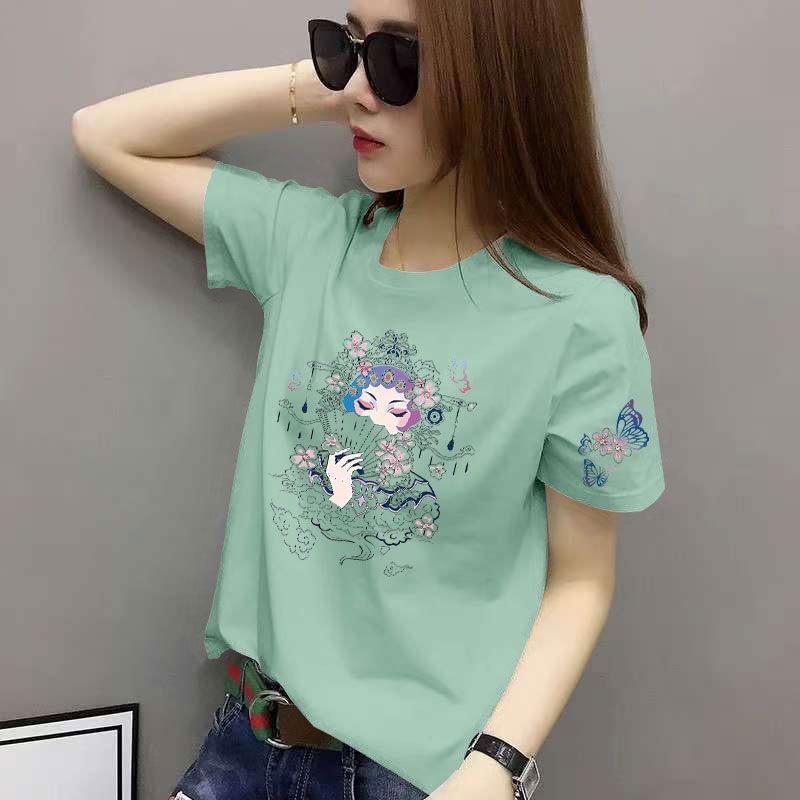 夏季纯棉通勤短袖印花T恤