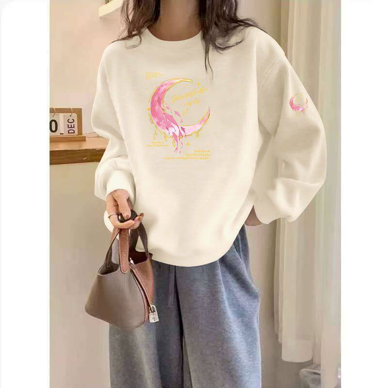 春秋纯棉薄款长袖卫衣女时尚潮流百搭宽松显瘦慵懒风设计感上衣服