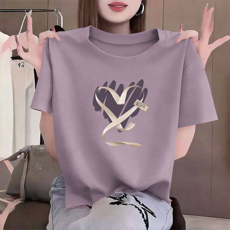 纯棉通勤短袖印花T恤女时尚