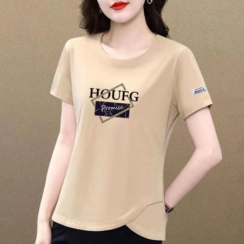 100%纯棉短袖印花T恤女时尚