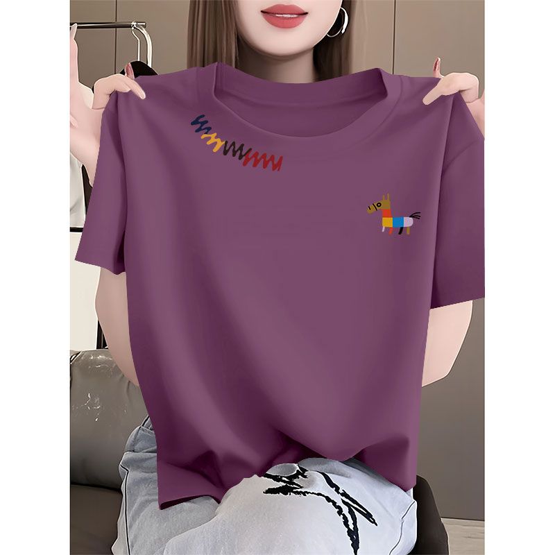 短袖纯棉T恤女夏季新款时尚洋气