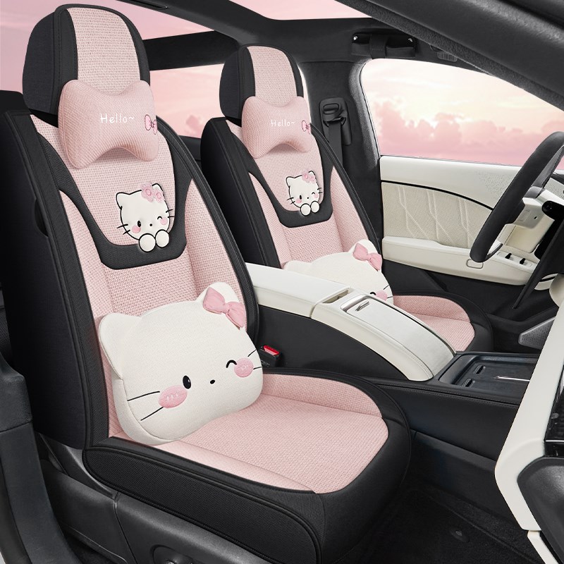 适用吉利星舰7emi座椅套全包围汽车座套卡通布艺四季坐垫