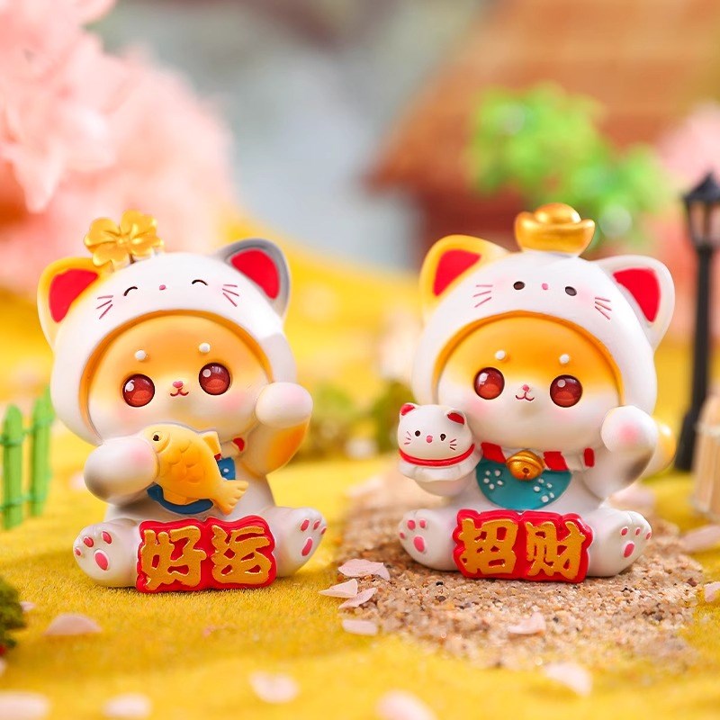 招财猫咪小摆件高级感小众八方来聚财发财办公室电脑桌装饰寓意好