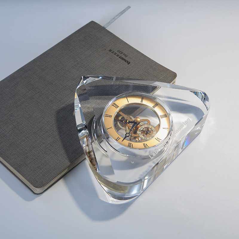 欧式轻奢水晶座钟客厅摆件个性创意机械钟工艺品摆件 商务礼品