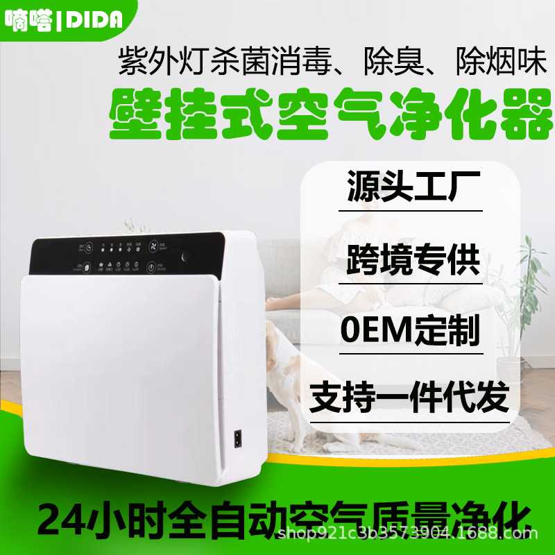 负离子壁挂式空气净化器紫外线家用空气消毒机杀菌智能除甲醛跨境
