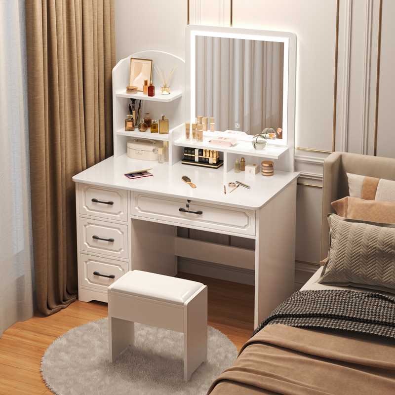 欧式化妆桌子一体现代简约网红ins风小户型家用梳妆台卧室收纳柜