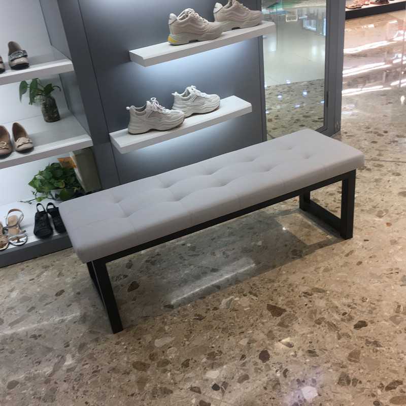 软包长条凳桑拿浴室更衣室试鞋凳不锈钢健身房换衣长椅子商场休闲