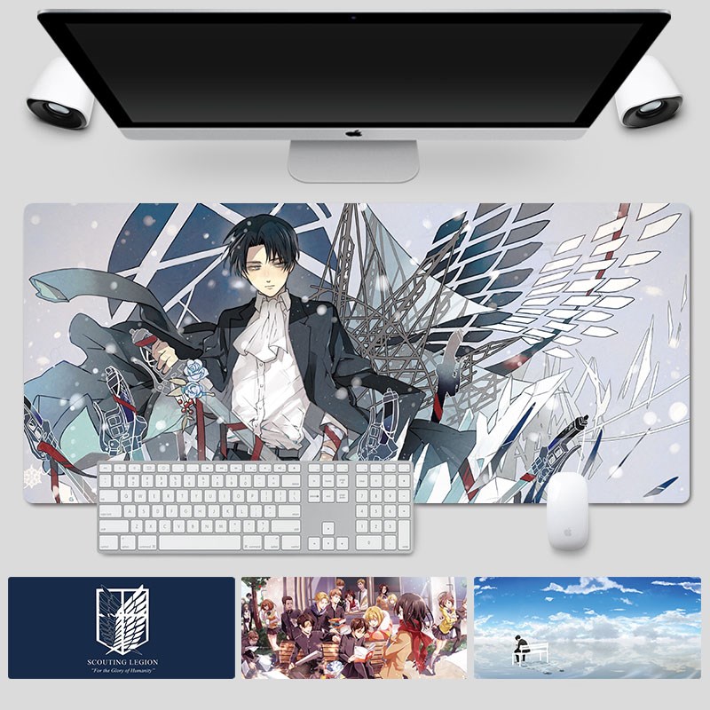 进击的巨人自由之翼兵长动漫周边二次元防水超大鼠标垫电脑桌垫子