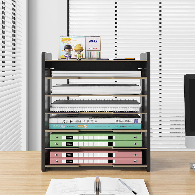 桌面置物架小书架办公桌上收纳架简易网红可移动多层文件架收纳盒