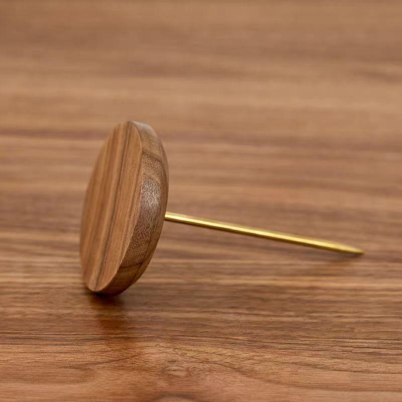 外卖菜单插单器实木黑胡桃黄铜餐饮店传票叉前台后厨插单针票插