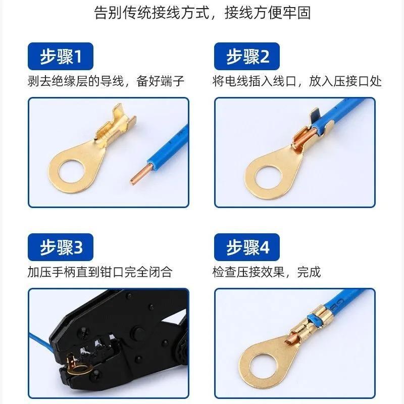 开口式冷压接线端子纯铜qO型接地片环形端圆型裸端子铜端子M10接