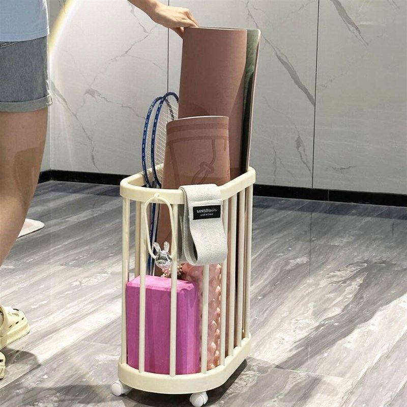 瑜伽垫收纳筐家用健身器材收纳框运动工具整理置物架带Z轮子可移,收纳整理,运动器材收纳用具,淘宝优惠券,粉丝福利购,淘宝优惠卷