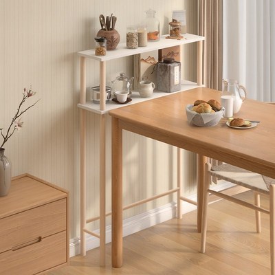 餐边柜置物架e桌子缝隙收纳落地实木储物架靠墙窄缝神器餐桌边架