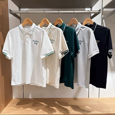 2025春季新款韩国MALBON高尔夫服装男款短袖速干POLO衫运动休闲