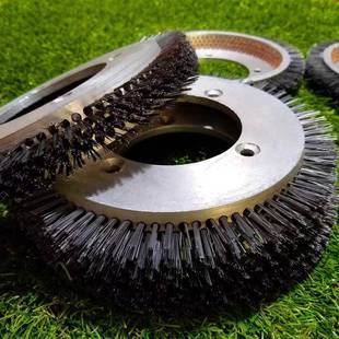 定型机压压边毛刷轮纺织机印染机猪鬃钢丝轮铝合金刷专用铜丝刷盘