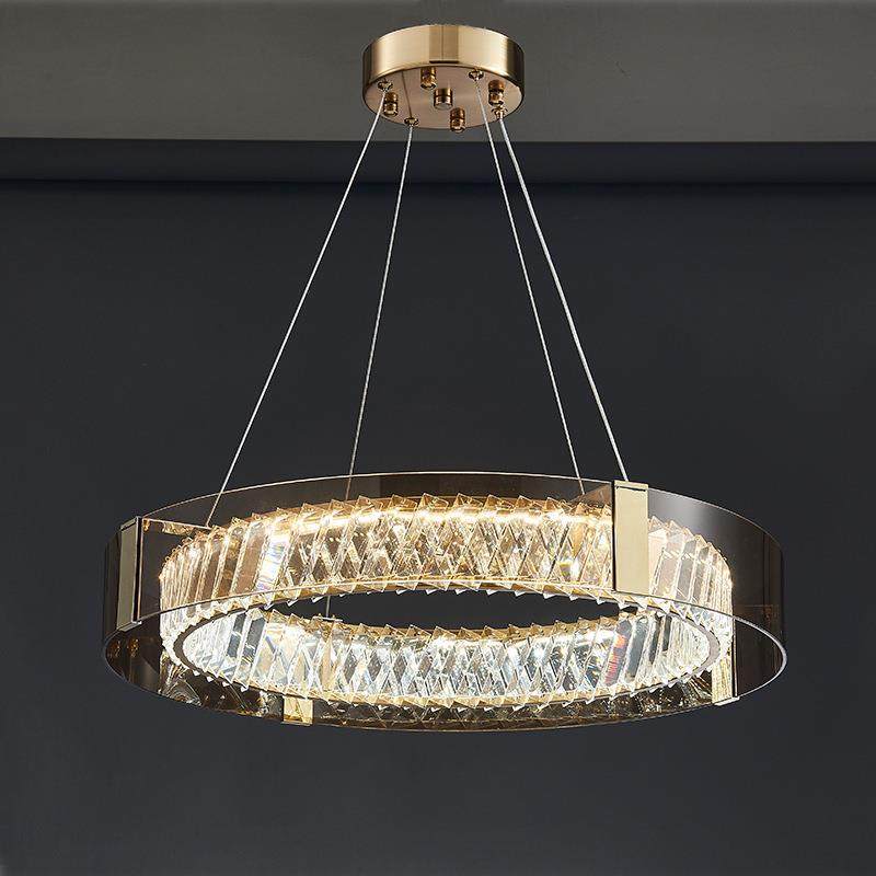 轻奢水晶灯客厅高档大气豪华大吊灯设计师后现代简约圆形餐厅吊灯
