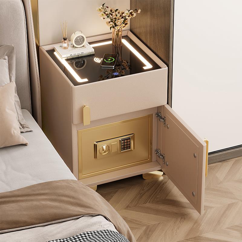 智能床头柜保险箱一体家用卧室2025新款带密码锁简约现代轻奢高级