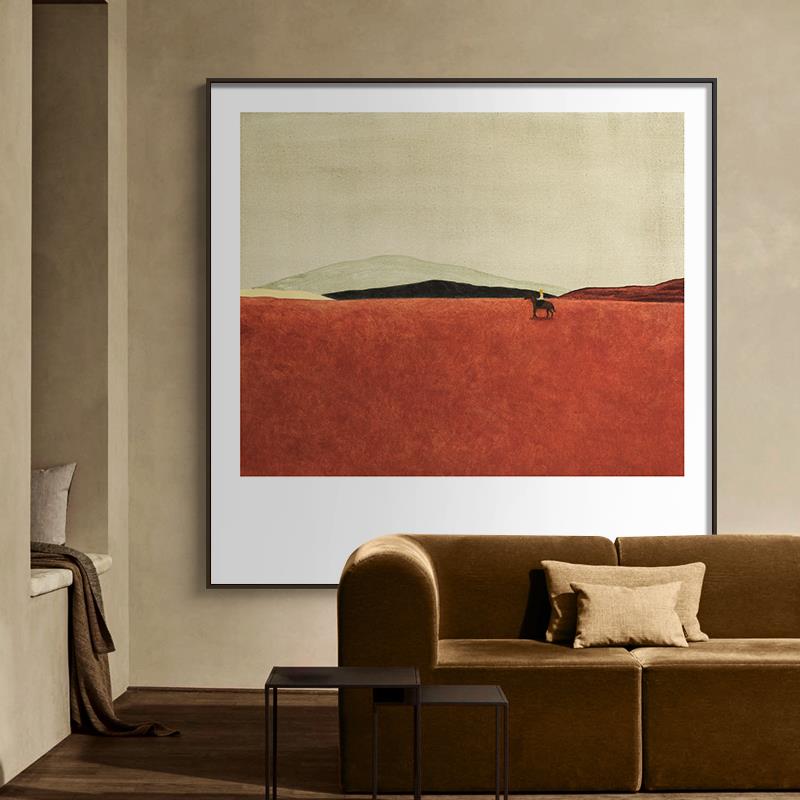 北欧风抽象写意正方形装饰画 画人物意境饭厅画 画餐桌挂画 画清图片