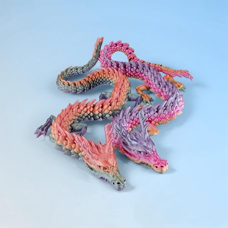 3d打印龙玩具创意礼品龙模型摆件儿童玩具关节可动三地打印中国龙