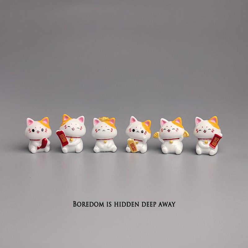 无聊了 在桌面养一堆小摆件招财猫 招财桌面显示器摆件送朋友生日