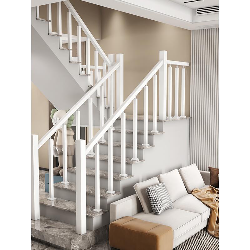 欧式楼梯扶手护栏阳台安全围栏立柱简约家用欧式室内铁艺实木栏杆