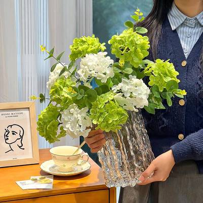 木制绣球人造花人造花装饰高雅逼真的客厅餐桌无障碍豪华高雅的电