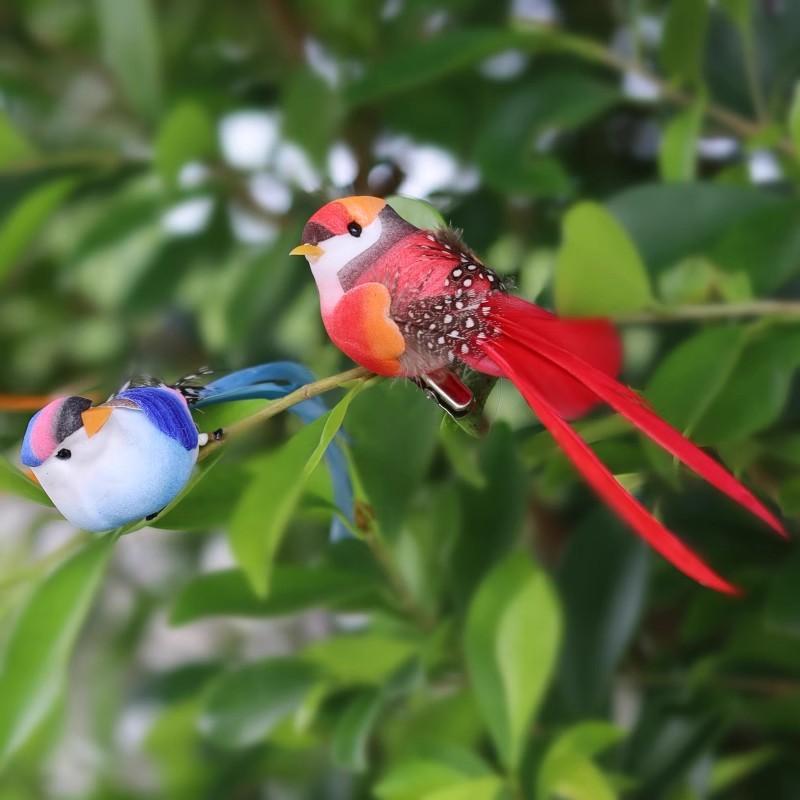 仿真小鸟喜鹊摆件鸟饰品假山墙壁花草幼儿园布场婚庆装饰摆盘
