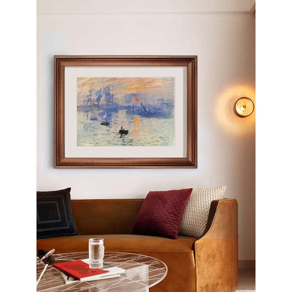 窄边实木油画框外框新中式日式美式大尺寸定制全家福相框装裱挂墙