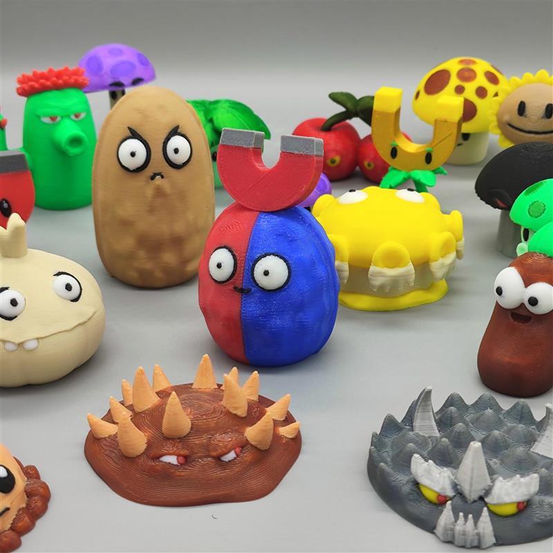 植物大战僵尸3D打印模型实物摆件植物大战僵尸杂交版桌面磁力坚果