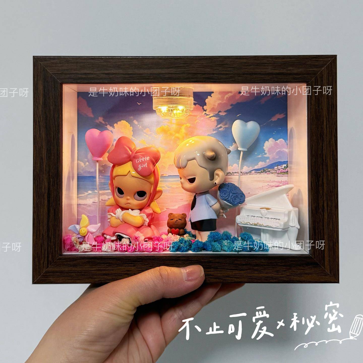 zsiga不止可爱盲盒造景中空相框kubo秘密手办收纳展示架子diy画框