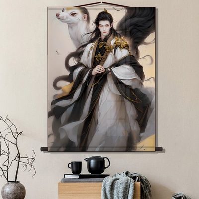 堂堂家族狐五堂柳马暗供奉屋出堂黄白定做东北大挂画口仙卷轴画