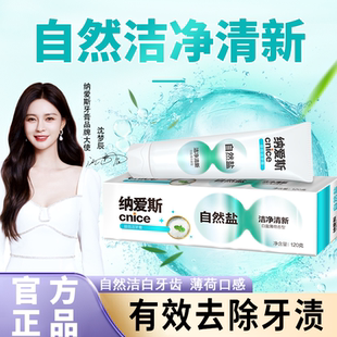 纳爱斯天然白盐清新口气健家庭装牙膏洁净清新