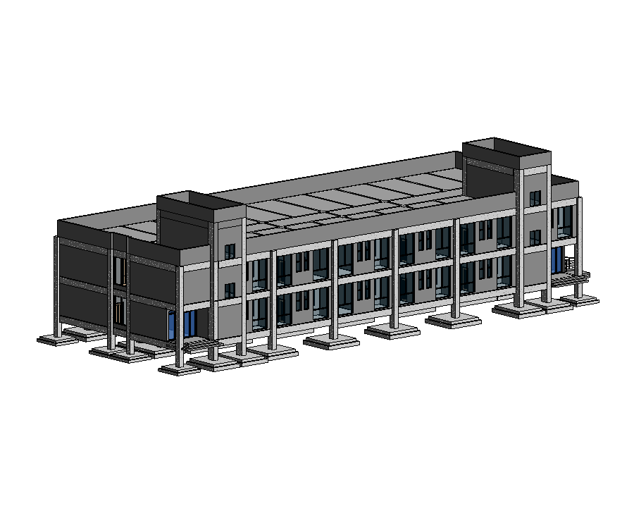 BIM宿舍楼建筑结构revit模型二层办公楼广联达宿舍成品文件