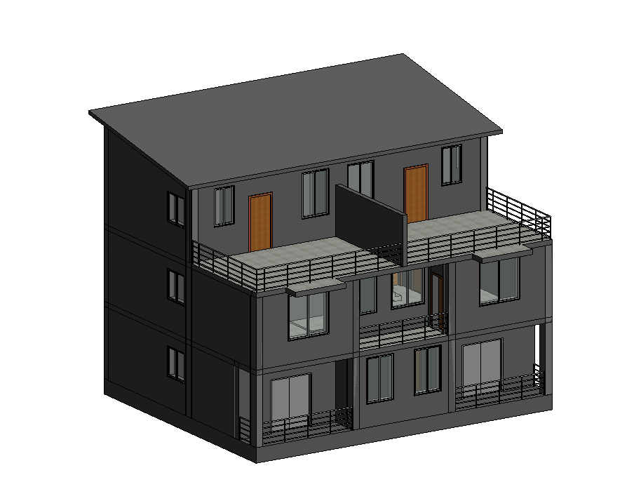 bim等级一级考试第十10期成品模型16版本小别墅