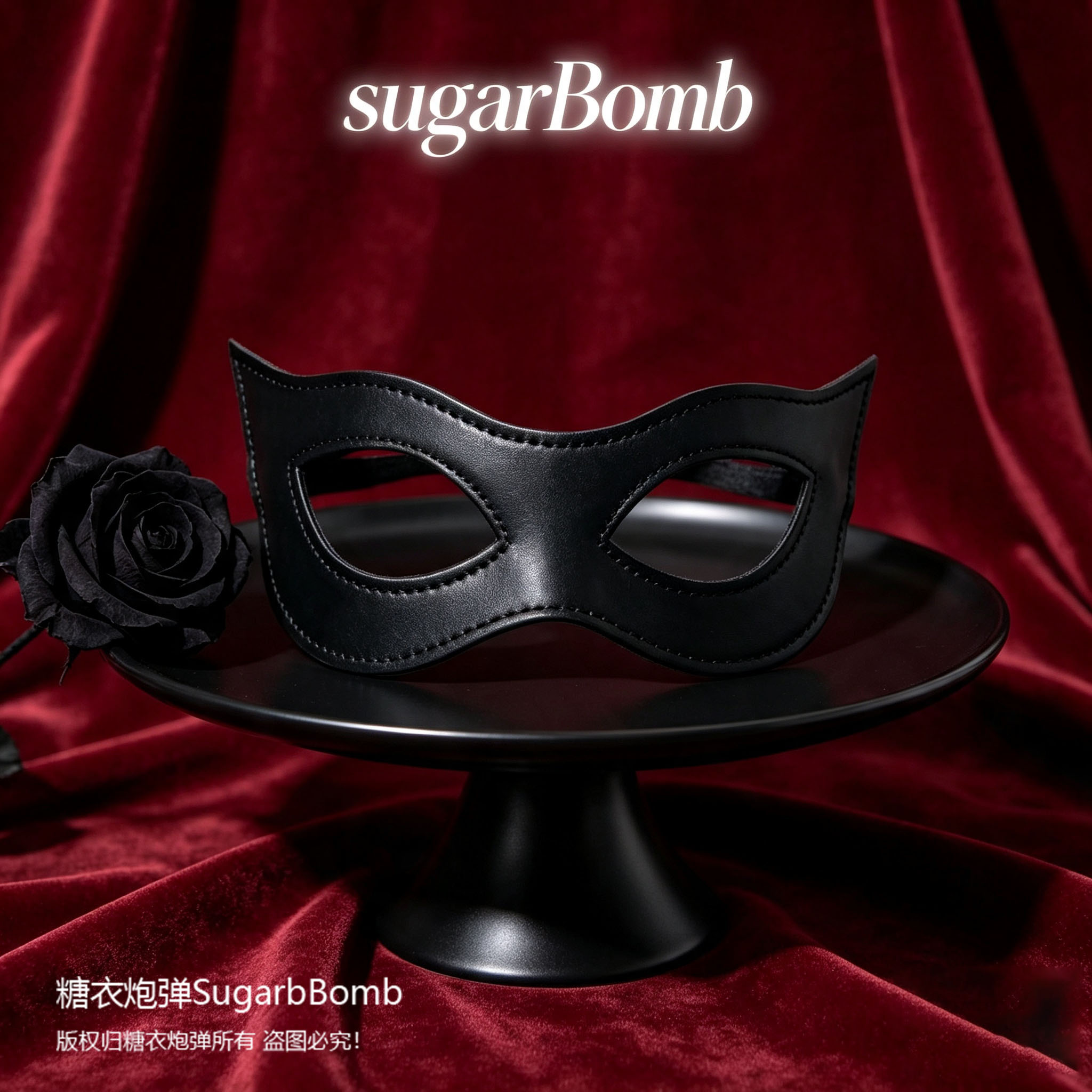 黑色猫脸皮面具女派对化妆舞会半脸眼罩万圣节cos性感神秘面罩