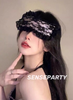 糖衣炮弹氛围感情调蒙眼面纱女纯欲性感黑色蕾丝边禁欲系遮光眼罩