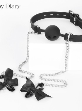 Puppy*圆球硅胶小狗骨头带孔口球草莓夹挂链身体链cosplay道具