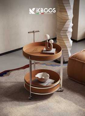 WXKY802KBOOS意式极简圆形客厅移动小推车沙发边几轻奢多功能储物