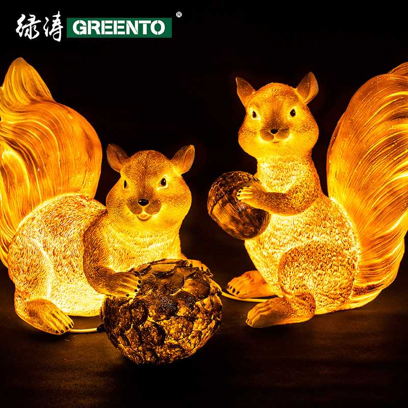 树脂玻璃钢厂家 发光动物灯户外装饰艺术发光动物松鼠灯