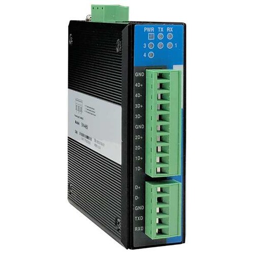 三旺 SW4485I DIN4路RS-485带隔离HUB集线器 支持1路RS-232/485