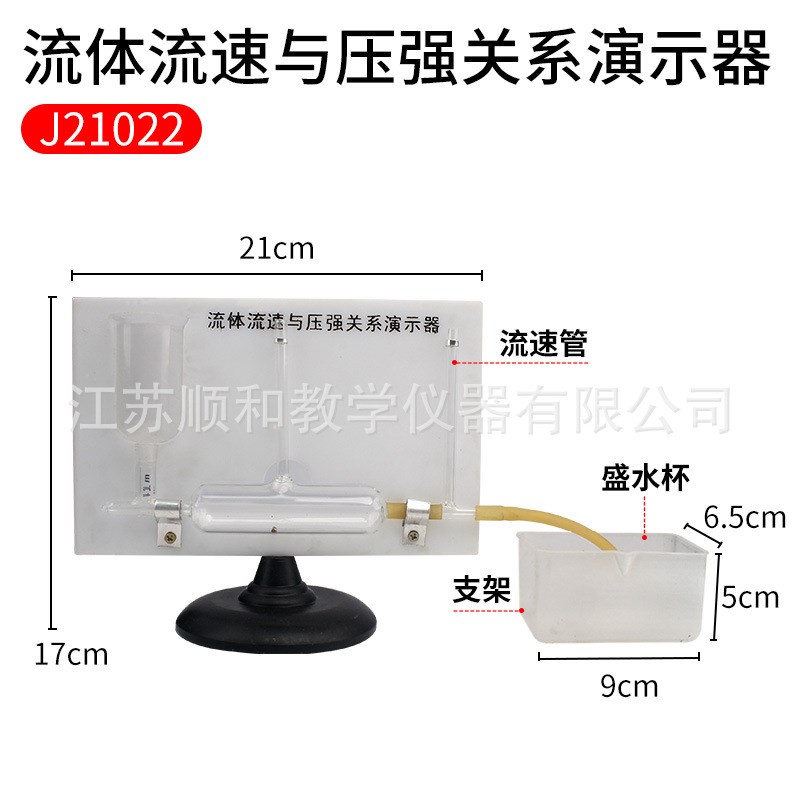 流体流速与压强关系演示器 教学仪器 高P中物理实验器材玻璃