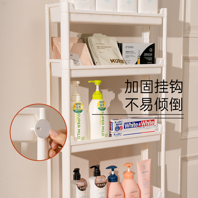 门后窄置物架家用夹缝收纳神器落地小推车浴M室卫生间缝隙多层架
