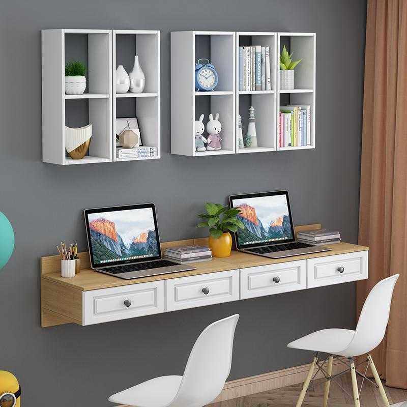 简约电脑桌壁挂式墙上学习桌卧室吊柜书桌书架置物架组合壁挂现代,玩具/童车/益智/积木/模型,垂直悬浮玩具,淘宝优惠券,粉丝福利购,淘宝优惠卷