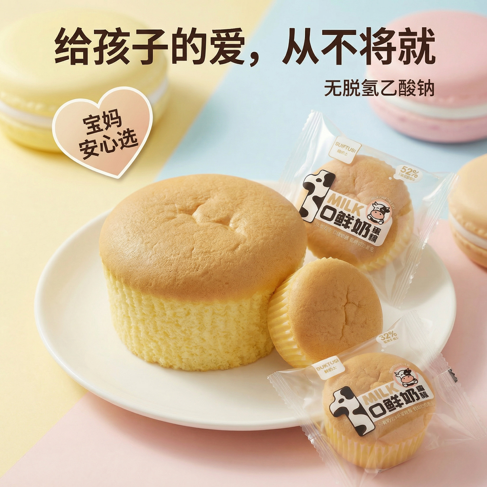 焙多士鲜奶戚风蛋糕布朗尼轻乳蛋糕点心不加一滴水牛奶早餐下午茶